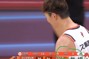张镇麟后第二个3犯！王哲林抢板推人犯规  吃到个人本场第三犯